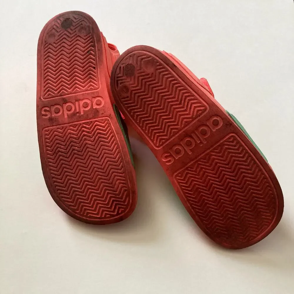 Adidas Adilette Sandals - Coral Pink Aqua Teal - 1